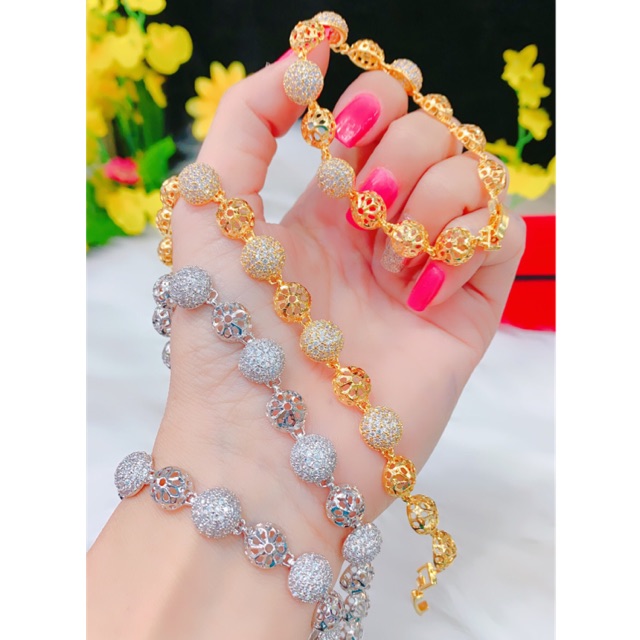 Lắc Bi nữa cầu trắng- vàng