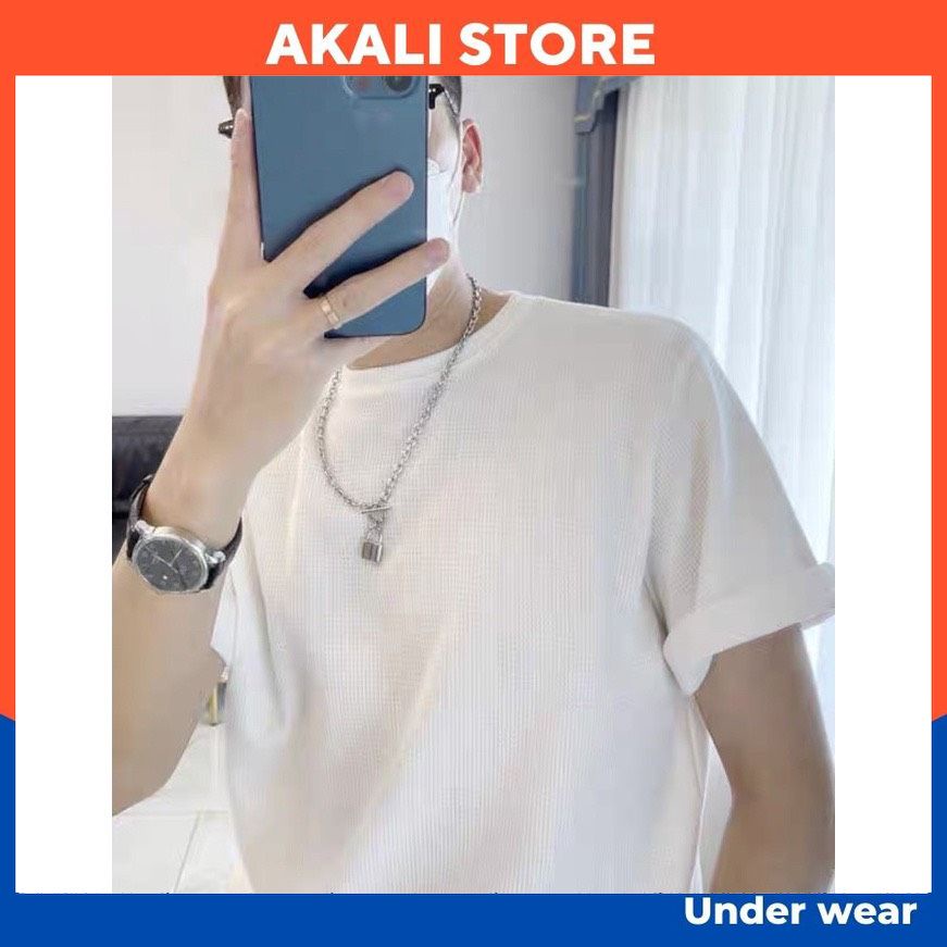 Áo thun nam cổ tròn, áo phông nam ngắn tay chất vải xốp hàn co dãn 4 chiều thoáng mát | AKALI