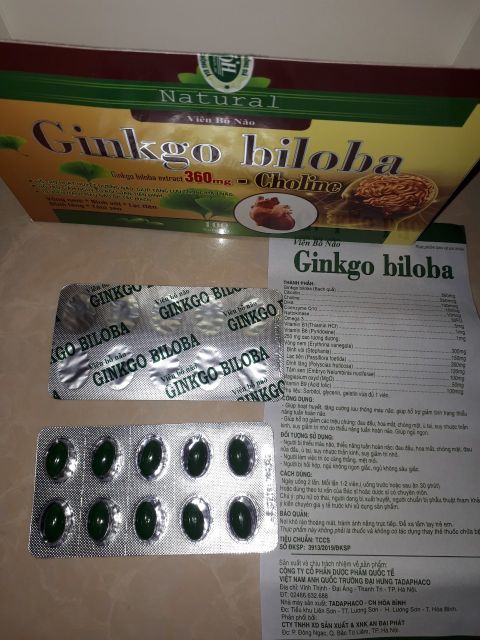 Ginkgo biloba 360mg chonline Q10 hộp 100v