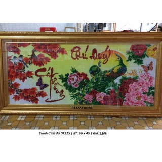 Tranh đính đá chim công DF225 (96 x 45 cm)