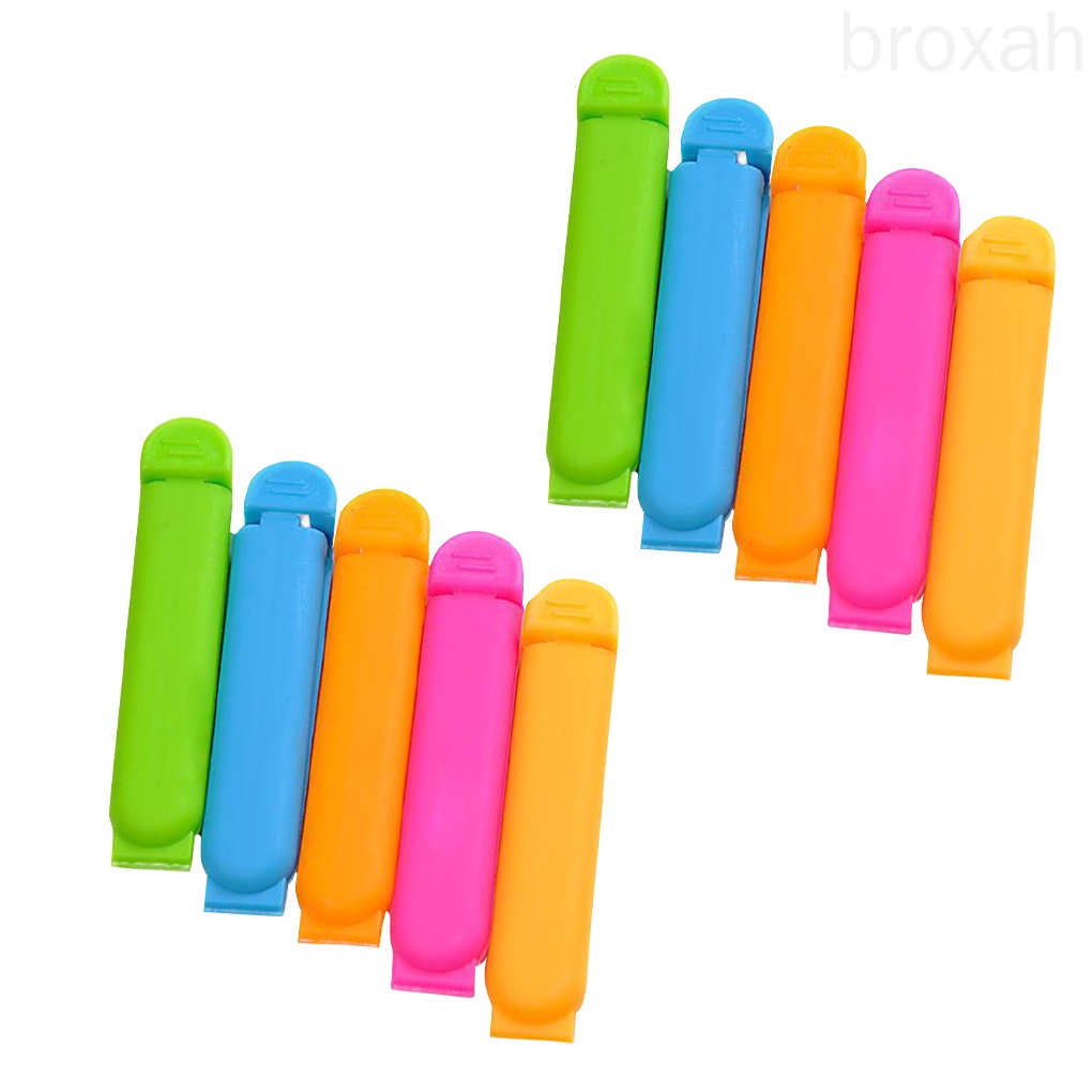 10pcs Sealing Clip Plastic Food Bag Sealing Clamp Portable Kitchen Snack Sealer Color Random broxah