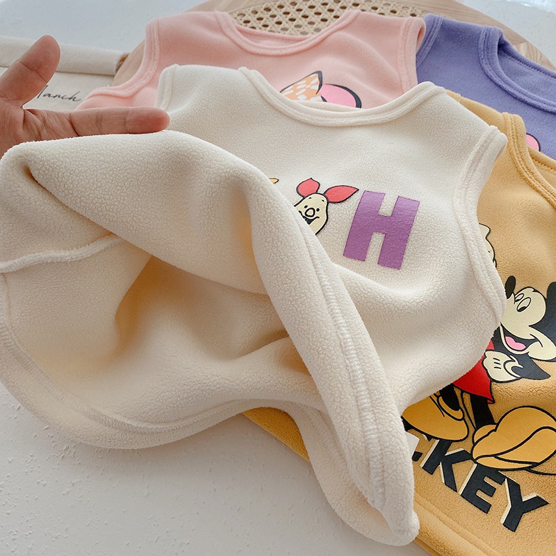 Áo không tay giữ ấm họa tiết hoạt hình đáng yêu dành cho bé