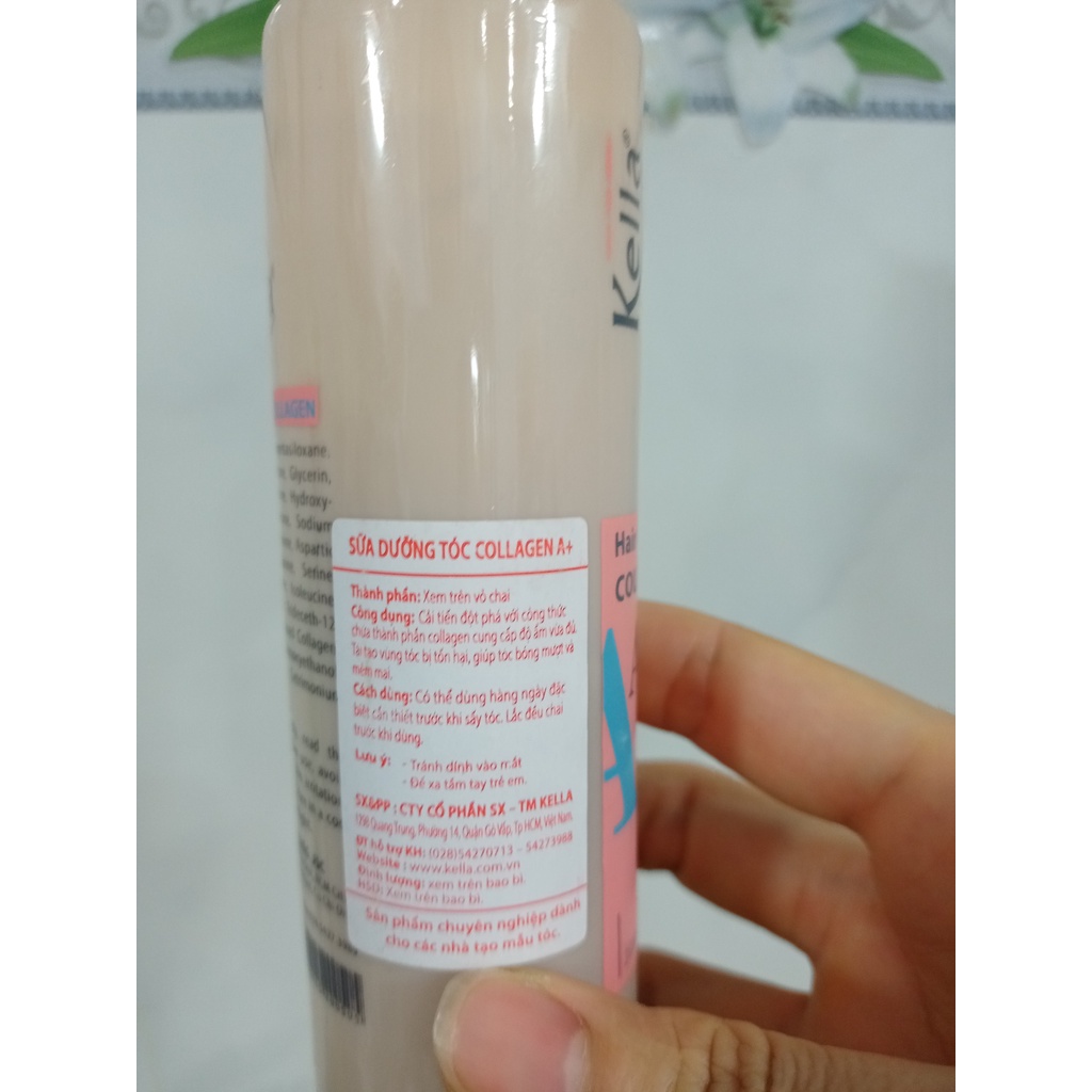 Xịt dưỡng tóc collagen Kella A+ hương thơm dịu thể tích 200ml