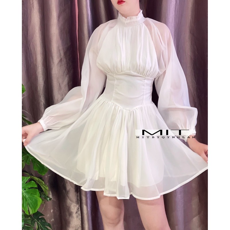 Serena Dress - đầm váy công chúa xoè tay phồng hở lưng