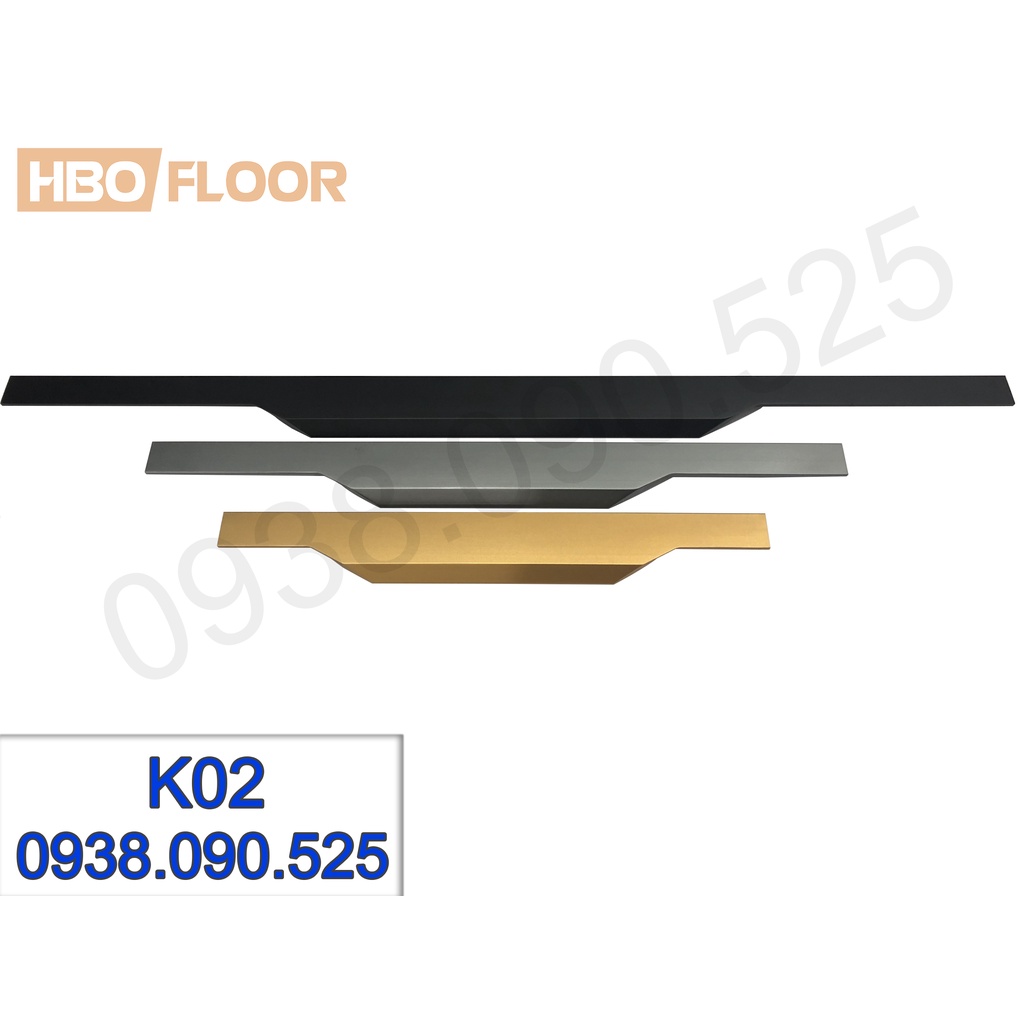 Tay Nắm Tủ Hợp Kim Nhôm Cao Cấp K02 (300, 400, 600mm)