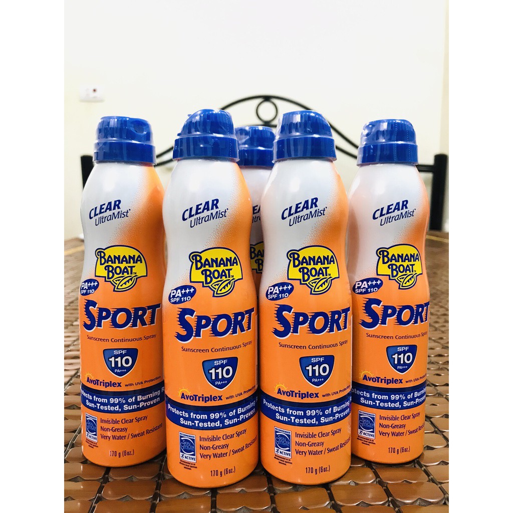 [Xả Lỗ Chạy Date06/2022] Chống Nắng Dạng Xịt Banana Boat Sport Thể Thao SPF110 (170g)