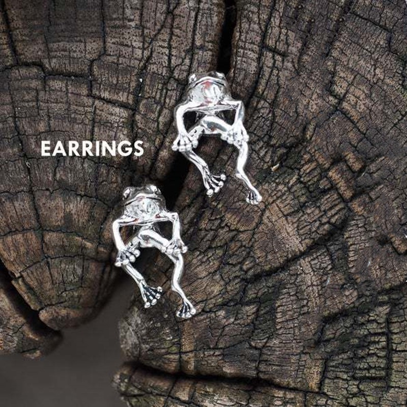 1 Đôi Khuyên Tai Bạc Hình Ếch Dễ Thương