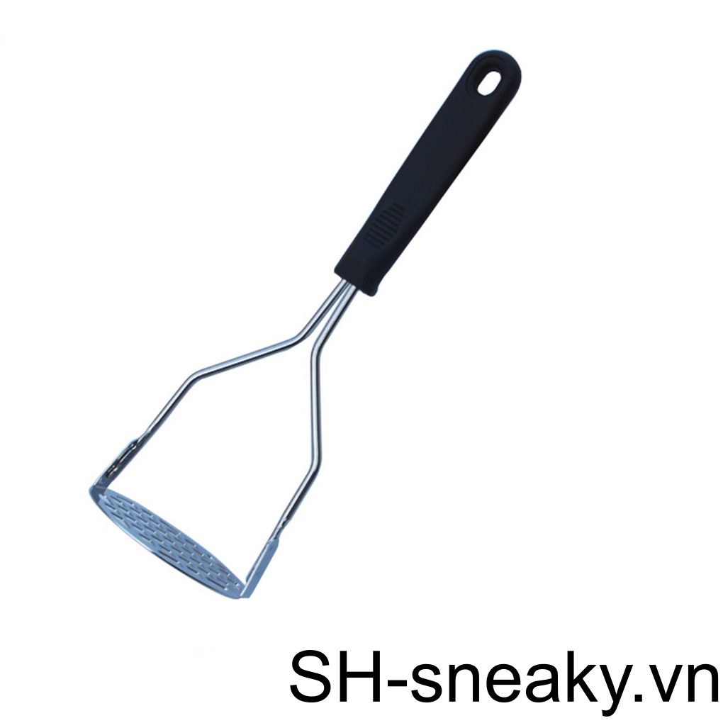 Dụng Cụ Nghiền Khoai Tây Bằng Thép Không Gỉ Với Tay Cầm Màu Đen