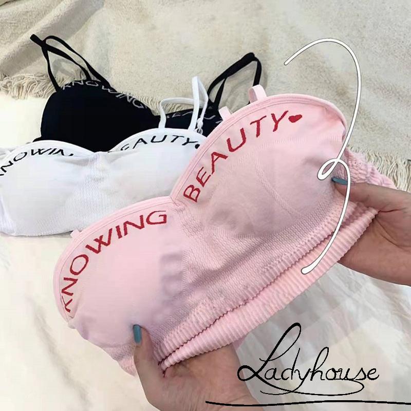 Áo hai dây hai dây thêu chữ có đệm ngực thời trang mùa hè cho nữ