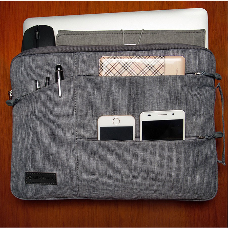 [Freeship 99k Toàn Quốc]Túi chông sock laptop có quai xách 15.6' (màu đen xám)