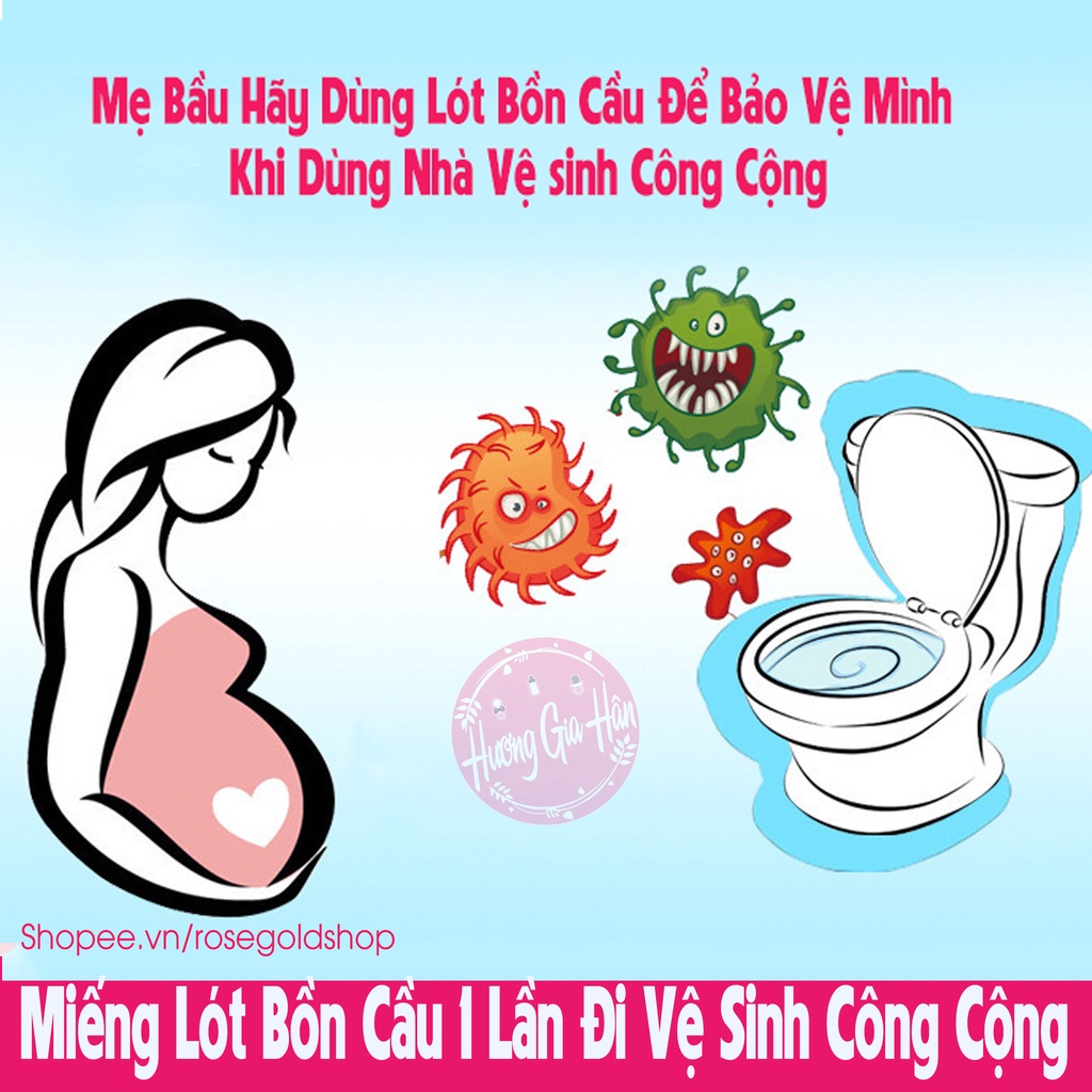 Set 10 Miếng Lót Bồn Cầu 1 Lần Tự Phân Hủy - Giúp Bạn Giải Quyết Tất Cả Rắc Rôi Khi Dùng Nhà Vệ Sinh Công Cộng