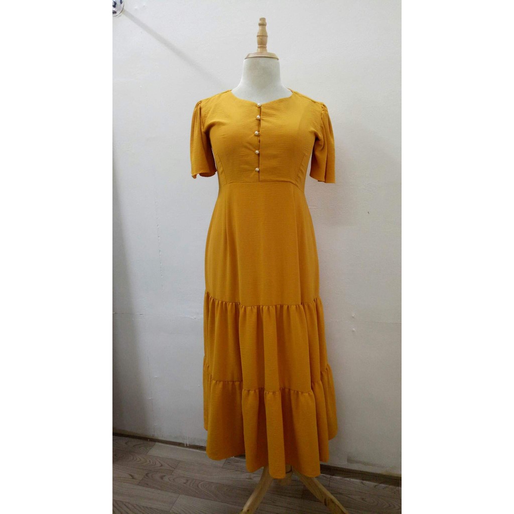 (CÓ ẢNH THẬT) Đầm vàng maxi 60-80kg | BigBuy360 - bigbuy360.vn