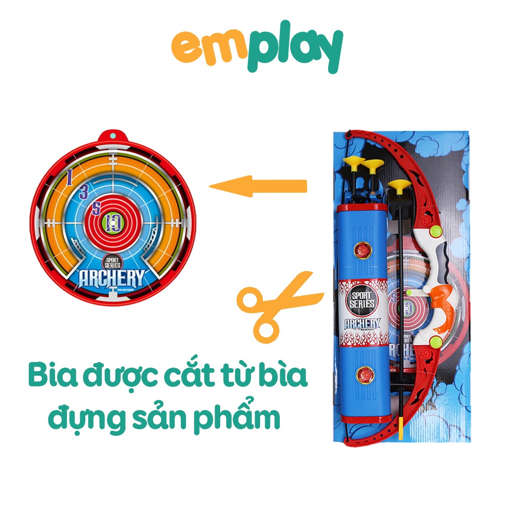 Đồ chơi cho bé trai Cung tên thể thao Emplay thiết kế nhựa ABS cao cấp gồm 3 mũi tên bắn cung và 1 bia an toàn