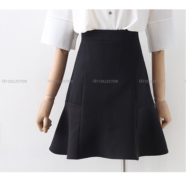 Chân váy chữ A phối đuôi cá có quần trong thiết kế Tây Collection dài 50-55cm mặc tới gối.