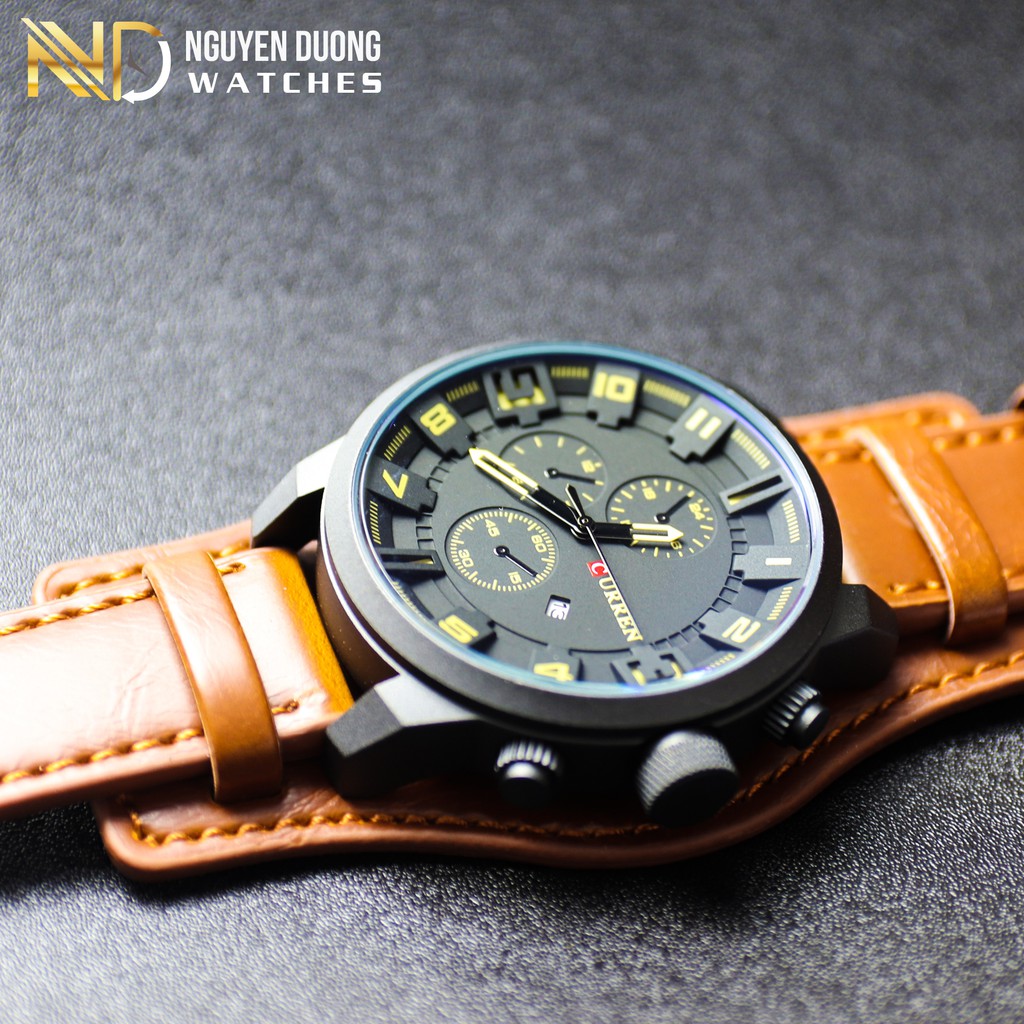 Đồng hồ nam Curren 8225 dây da cao cấp phong cách thời trang, chống nước