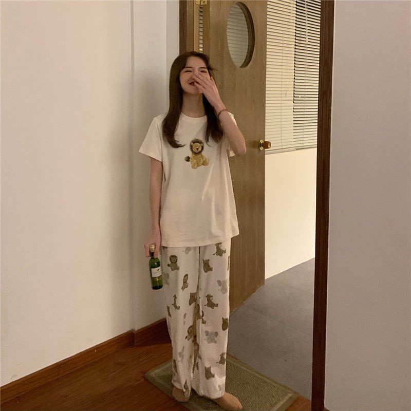 Quần Ngủ Mùa Hè Dáng Suông Thoải Mái In Hình Động Vật Dễ Thương Phong Cách Hàn Quốc | BigBuy360 - bigbuy360.vn