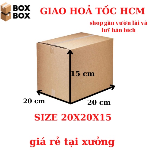 Bộ 10 thùng hộp carton bìa giấy đóng gói hàng kích thước 20x20x15 giá rẻ tận xưởng giao hỏa tốc nhận hàng ngay