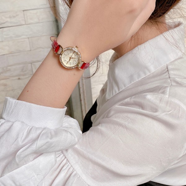 Đồng hồ nữ Julius Hàn Quốc JA-779B dây da ( Đỏ)