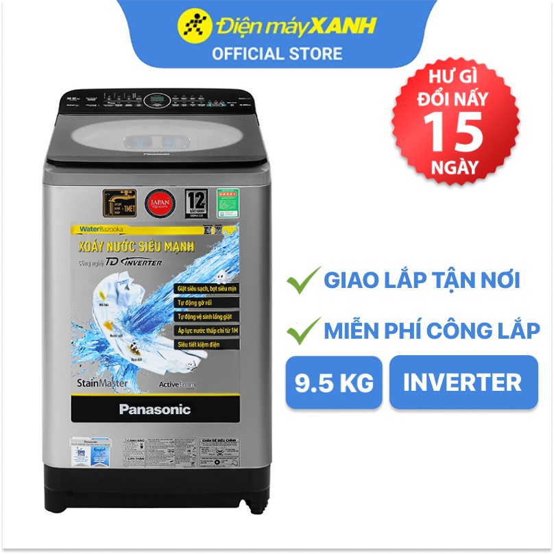 Máy giặt Panasonic cửa trên Inverter 9.5kg NA-FD95X1LRV - Chính hãng BH 24 tháng - Miễn phí lắp đặt