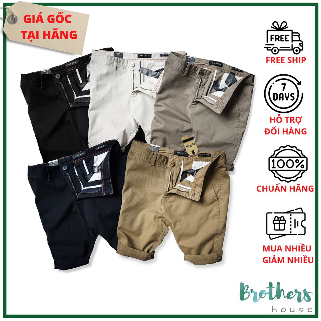 |Cao cấp| Quần đùi  kaki Zara, vải đẹp sờ rất đã, form chuẩn đẹp
