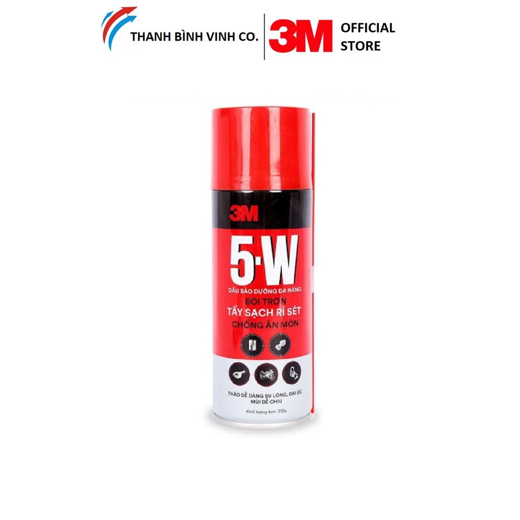 Chai xịt 3M 5W  tẩy rửa, bôi trơn, bảo dưỡng và chống rỉ sét đa năng