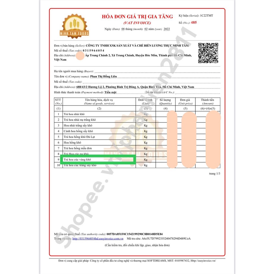 1Kg Hoa cúc vàng  sấy khô