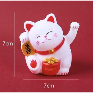 Trang trí mèo thần tài trắng vẫy tay (nhựa)