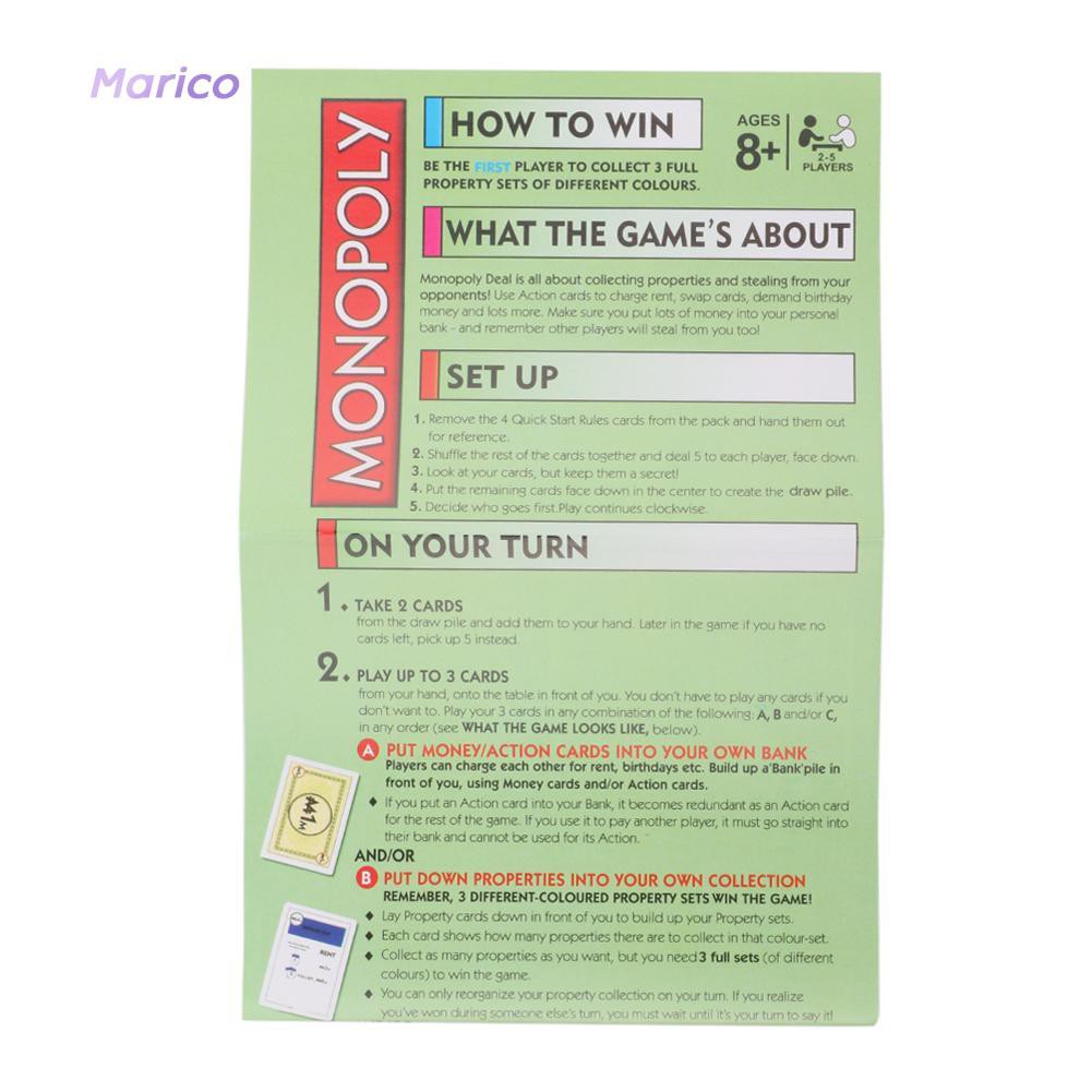 Bộ 1 Hộp Thẻ Bài Monopoly Deal Ma-1 Vui Nhộn Cho Người Lớn