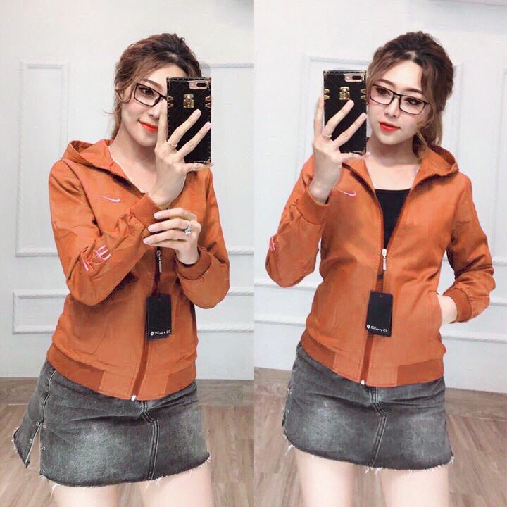 Áo khoác dù nữ nik nón thêu hàng đẹp - M063
