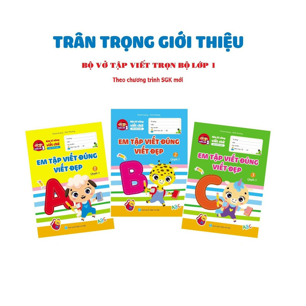 Sách - Rèn Kĩ Năng Viết Chữ Cho Trẻ(Bộ 3 Cuốn)