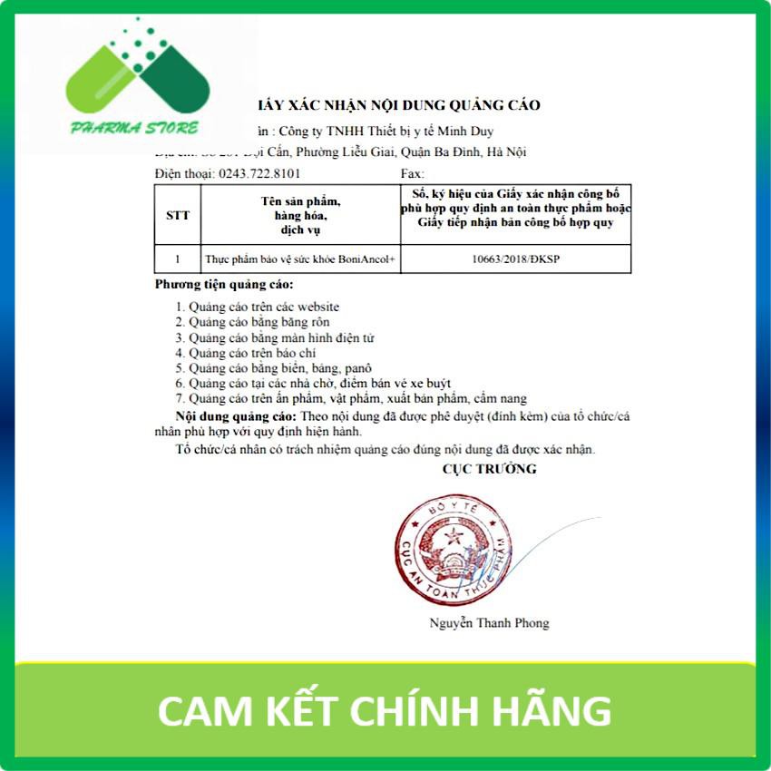 ! Viên Uống BoniAncol - Giải Pháp Cho Người Cai Rượu Bia - Hộp 60 Viên