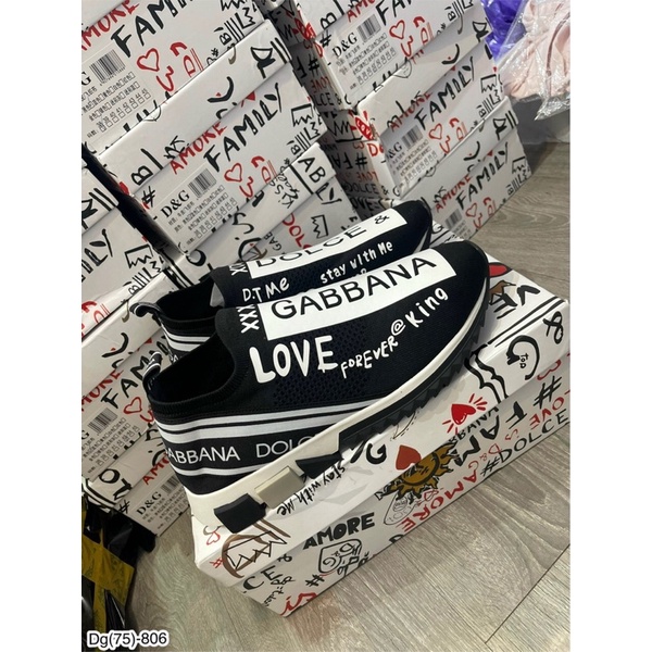 [ Có Video ]Giày DG Slipon Cổ Chun In Hình Siêu Đẹp - Giày Slipon DG Siêu Cấp Full Box Phụ Kiện