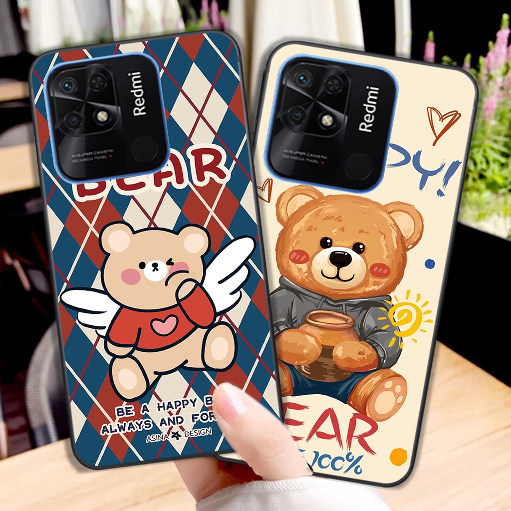 Ốp lưng Xiaomi Redmi 9C / Redmi 10c in hình cute, chú gấu tinh nghịch siêu chất siêu rẻ