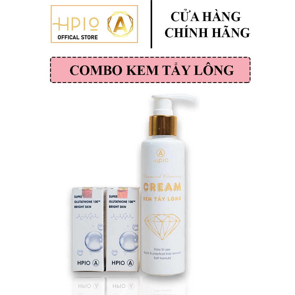 Combo Kem tẩy lông HPIO - Diamond Cleaning Cream giúp làm sạch lông chân, lông nách, vùng kín chỉ trong 5 phút