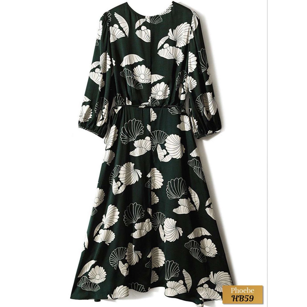 Đầm dáng dài họa tiết sò biển sang trọng - Phoebe Dress - Helen Boutique