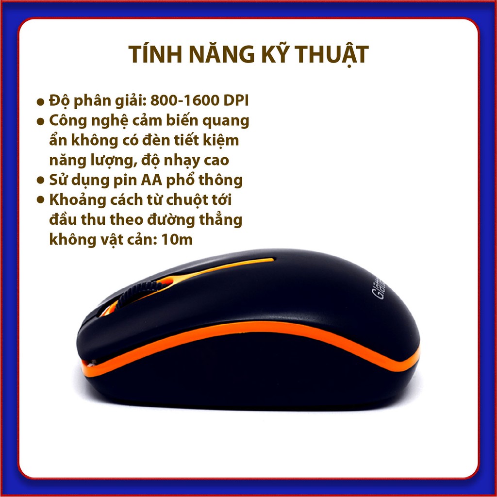 Chuột Không Dây Máy Tính Văn Phòng Glatten V-168  - Bảo Hành 1 Năm