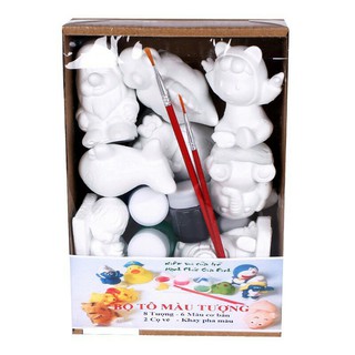 Bộ tô tượng gồm 6 hộp mầu và 8 tượng [Xả kho 3 ngày]