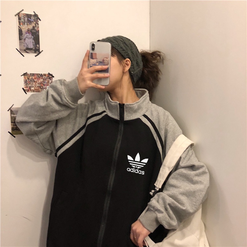 Áo Khoác Thể Thao Bóng Chày Adidas 2022 Tay Dài Phong Cách Retro Hàn Quốc Cho Nữ