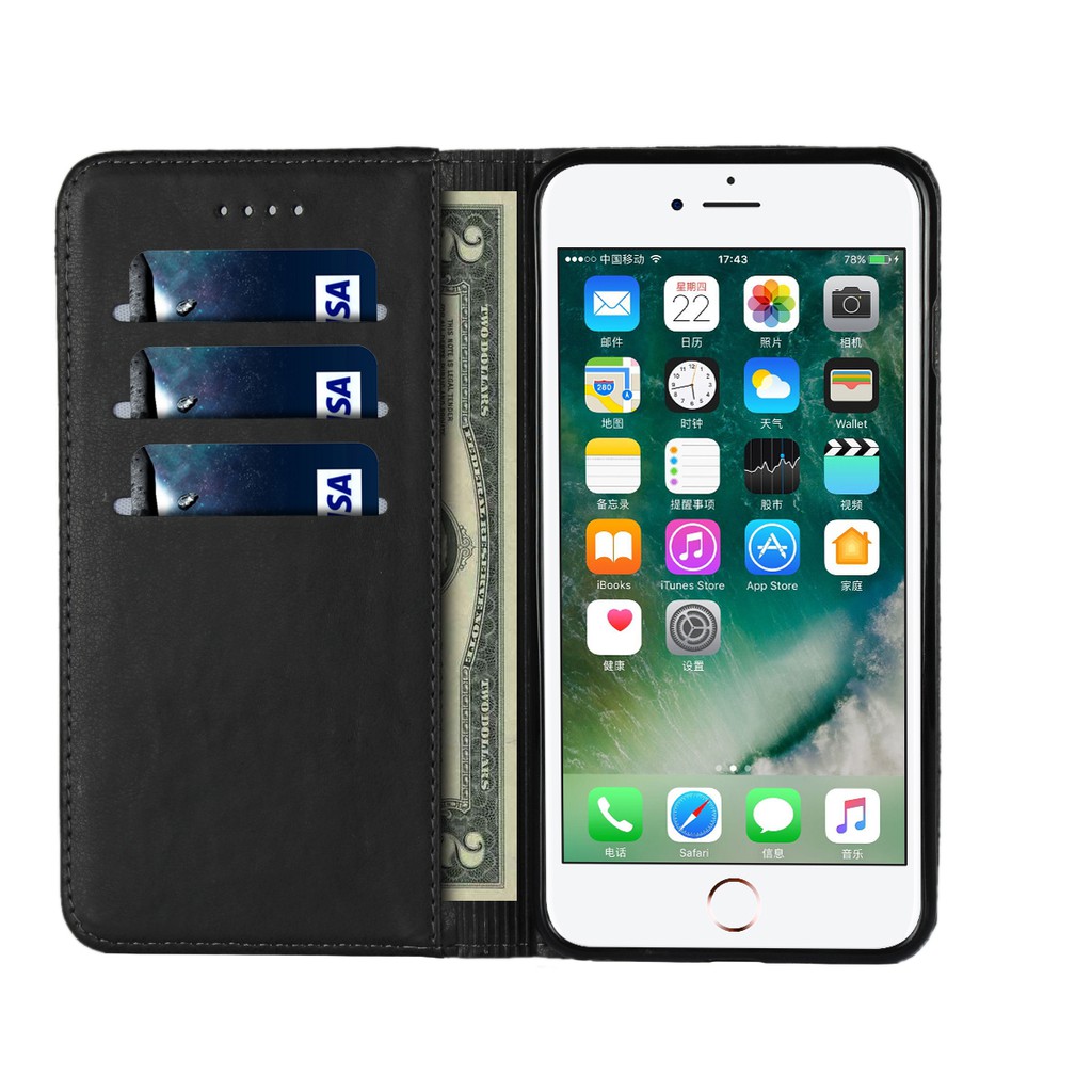 Bao da ốp lưng có ngăn đựng thẻ cho Apple iPhone 6/6S 4.7inch apple 6 plus/6S plus