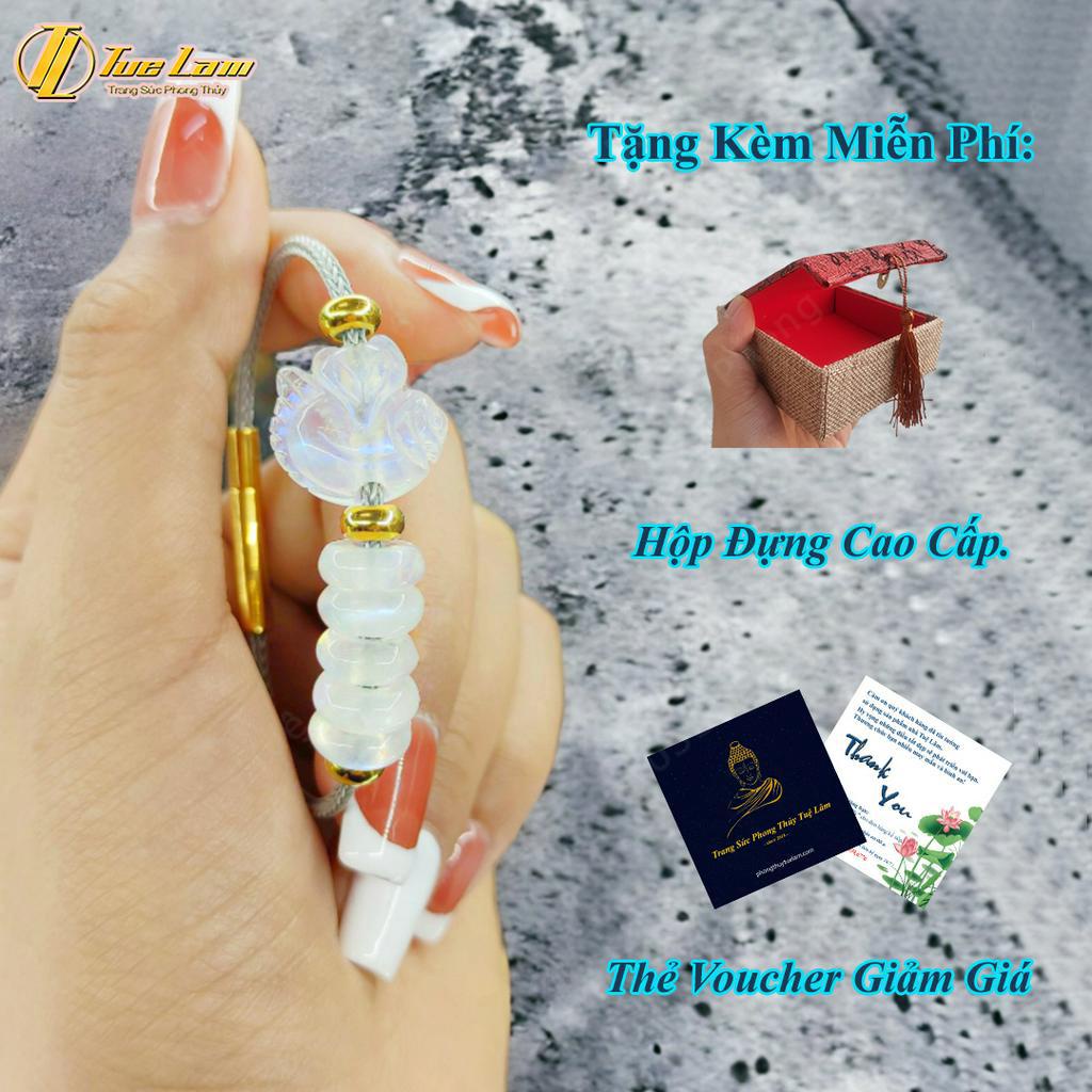 Vòng tay ngũ điếu mix hồ ly chúa moonstone hợp mệnh thủy kim - chiêu tài - trợ duyên - Tuệ Lâm