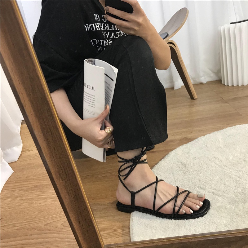 Giày sandal nữ quai đan chéo ông quấn cổ chân ulzang mẫu mới 2033 RF/ SD-0321