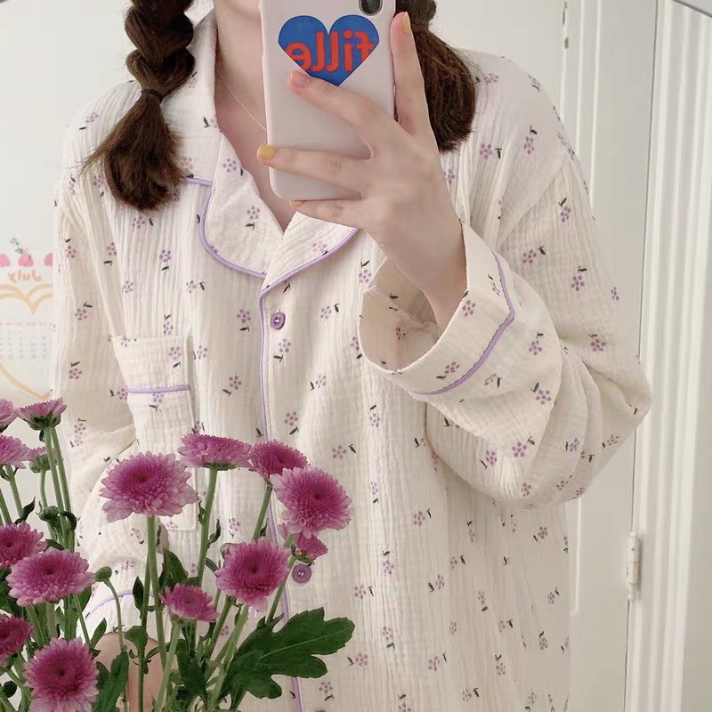 𝗺𝗶𝗲 𝘀𝘁𝘂𝗱𝗶𝗼 - Bộ mặc nhà viền tím