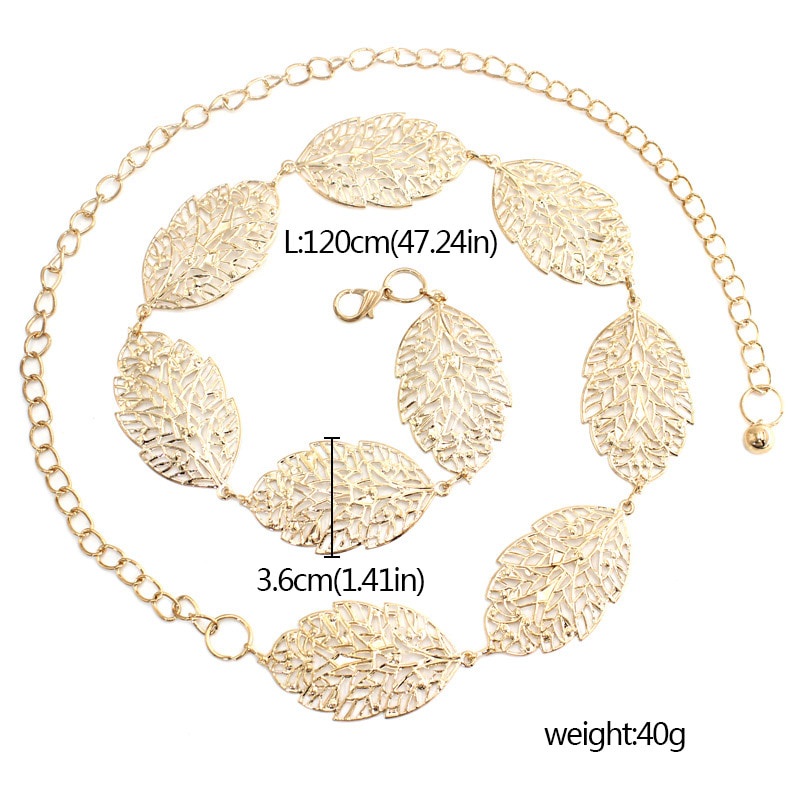 Thắt Lưng Dây Xích Kim Loại Màu Vàng Thời Trang Cho Nữ