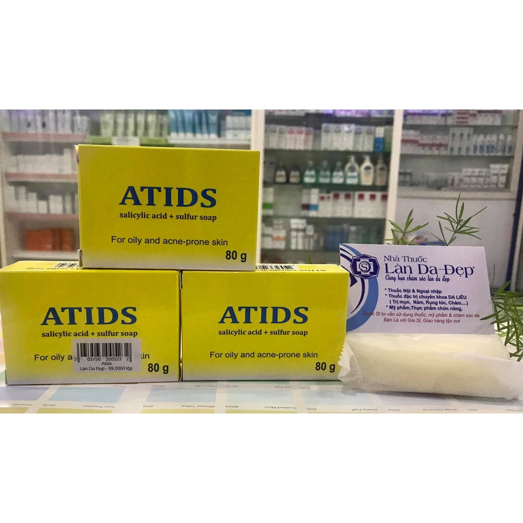 Xà phòng Atids Soap kháng khuẩn kiềm dầu ngừa mụn body cho da dầu mụn 80gr