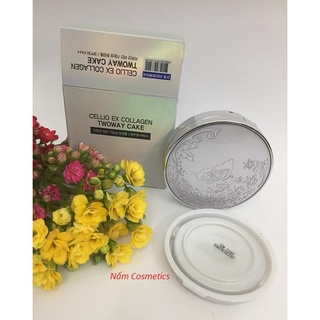 Phấn Phủ Siêu Mịn CELLIO Ex Collagen Twoway Cake 30g