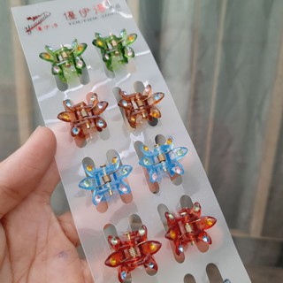 Vĩ 12 kẹp tóc mái nhí hình bướm (6 màu)