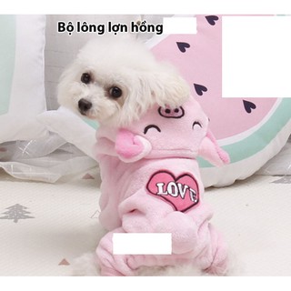Bộ lông Lợn hồng cho chó mèo thú cưng - Quần áo chó mèo ĐỦ SIZE