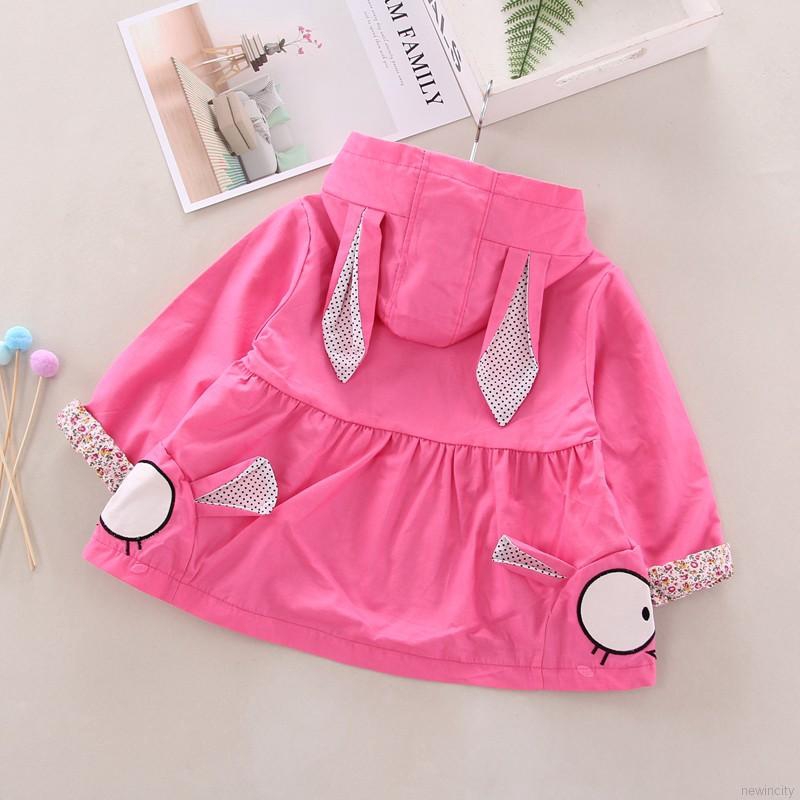 Áo khoác có nón tai thỏ dễ thương cho bé gái