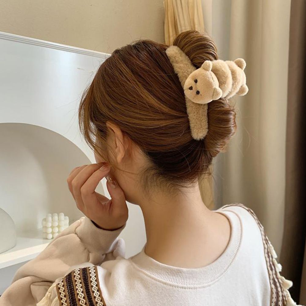 Kẹp tóc acrylic hình gấu hoạt hình phong cách Hàn Quốc dễ thương nhiều màu sắc cho nữ