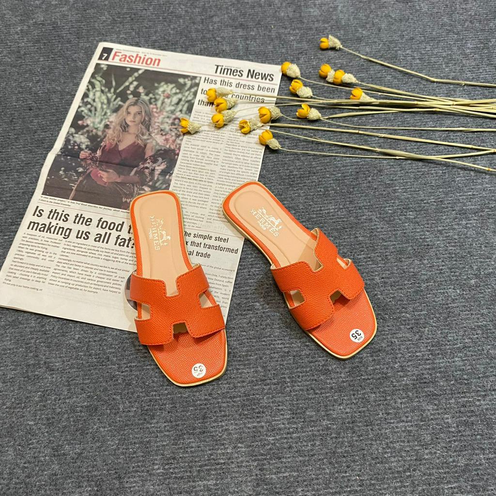 Dép quai ngang nữ chữ H da sần  đế lót về nhiều màu siêu đẹp cực êm chân size 35-39